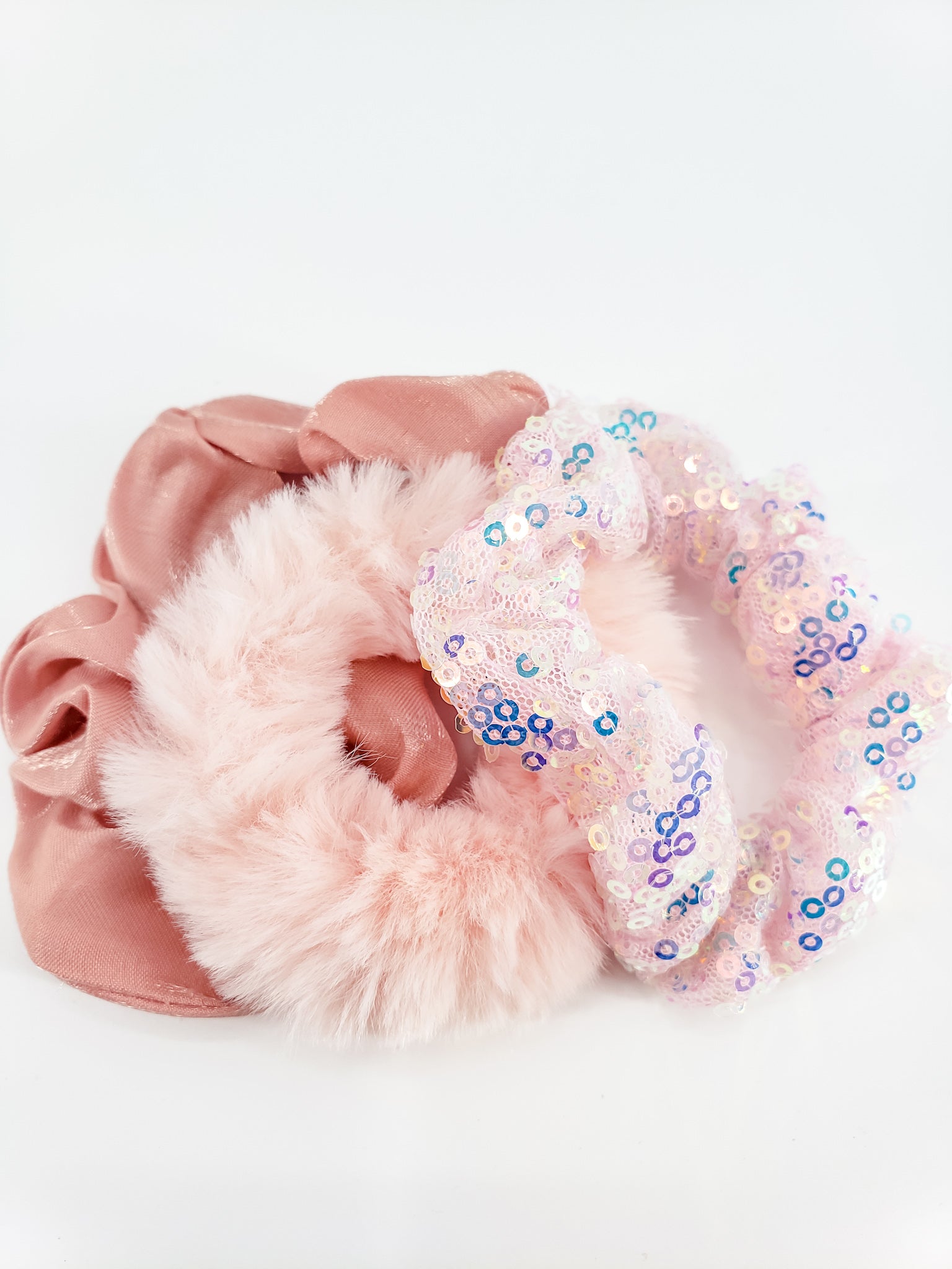 Pink Scrunchie Trio – Paisley & Plum display picture 1