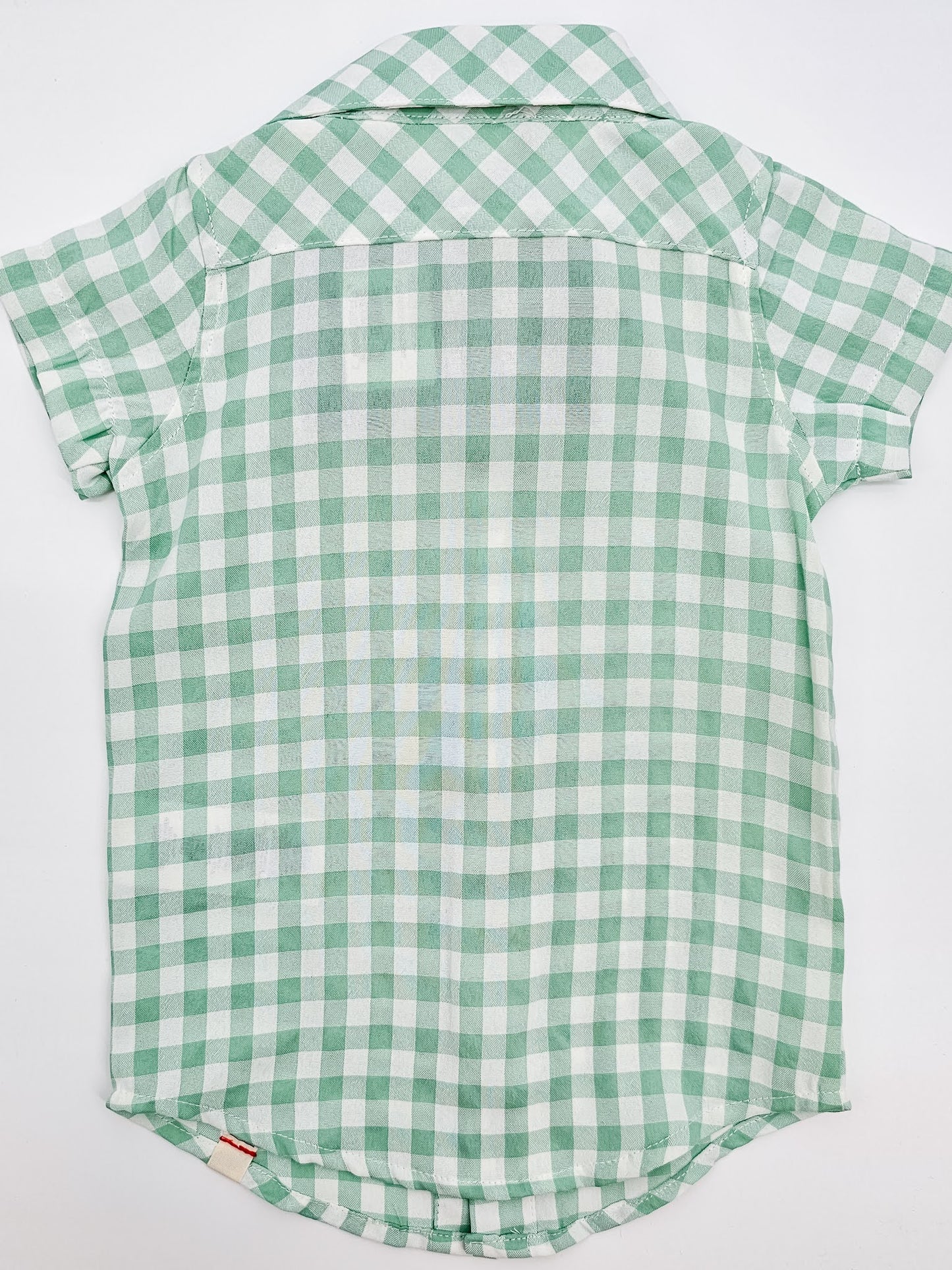 Checkered Mint Button Up