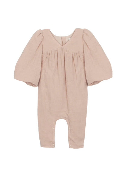 Dusty Rose Cotton Gauze Romper
