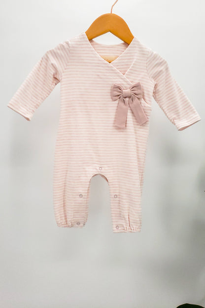 Stripe Kimono Front Romper