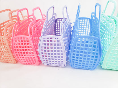 Retro Jelly Basket Tote - Peach
